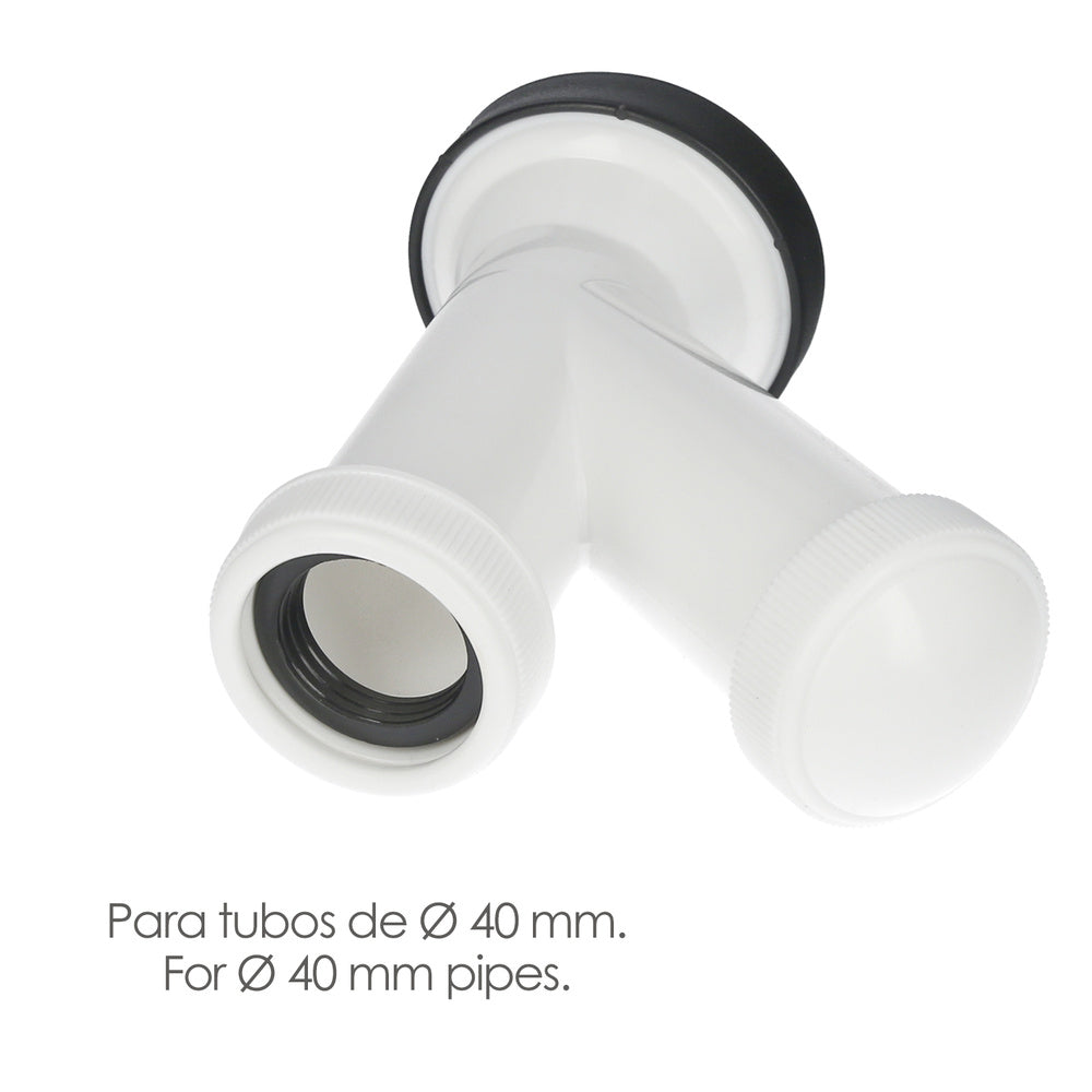 Sifão em Y com válvula e bujão 1-1/2" saída de ø 40 mm