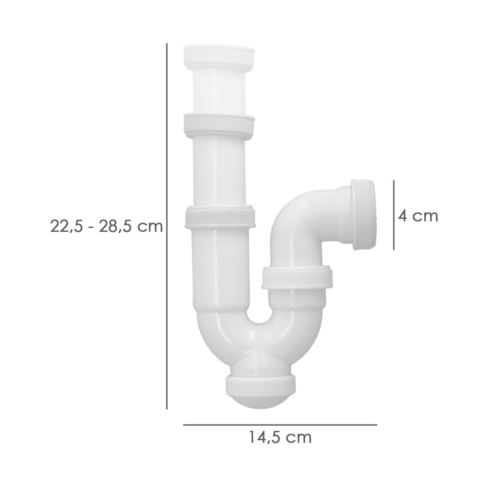 Sifão curvo extensível porca louca 1 1/2" ø 40 mm