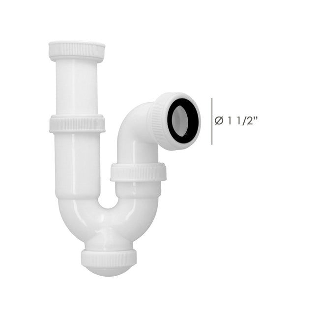Sifon curvo extensibletuerca loca  1 1/2" ø 40 mm