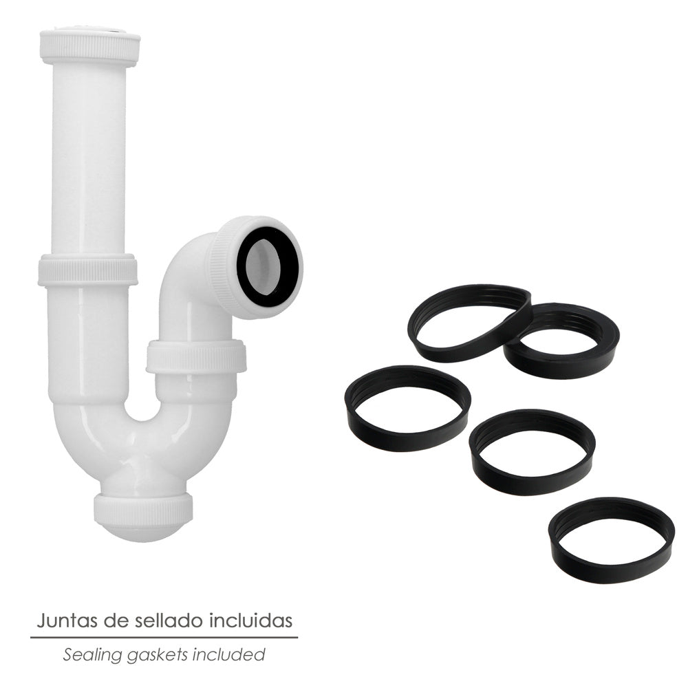 Sifão curvo extensível porca louca 1 1/2" ø 40 mm