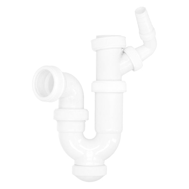 Sifon curvo extensible con toma lavadora  1 1/2" ø 40 mm