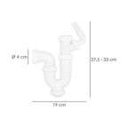 Sifão curvo extensível com tomada para máquina de lavar 1 1/2" ø 40 mm