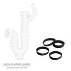 Sifão curvo extensível com tomada para máquina de lavar 1 1/2" ø 40 mm