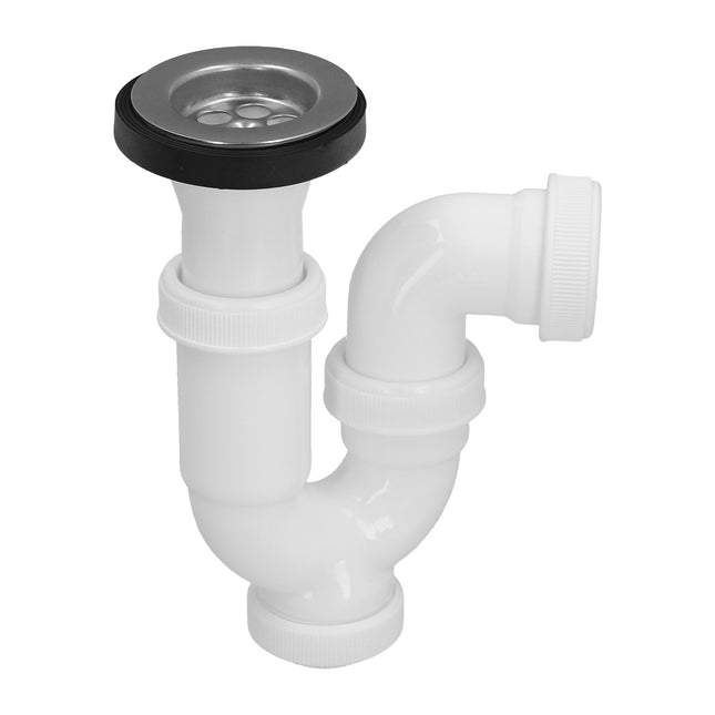 Sifon curvo extensible con valvula y tapon 1 1/2" ø 40 mm