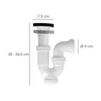 Sifão curvo extensível com válvula e tampa 1 1/2" ø 40 mm