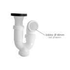 Sifão curvo extensível com válvula e tampa 1 1/2" ø 40 mm