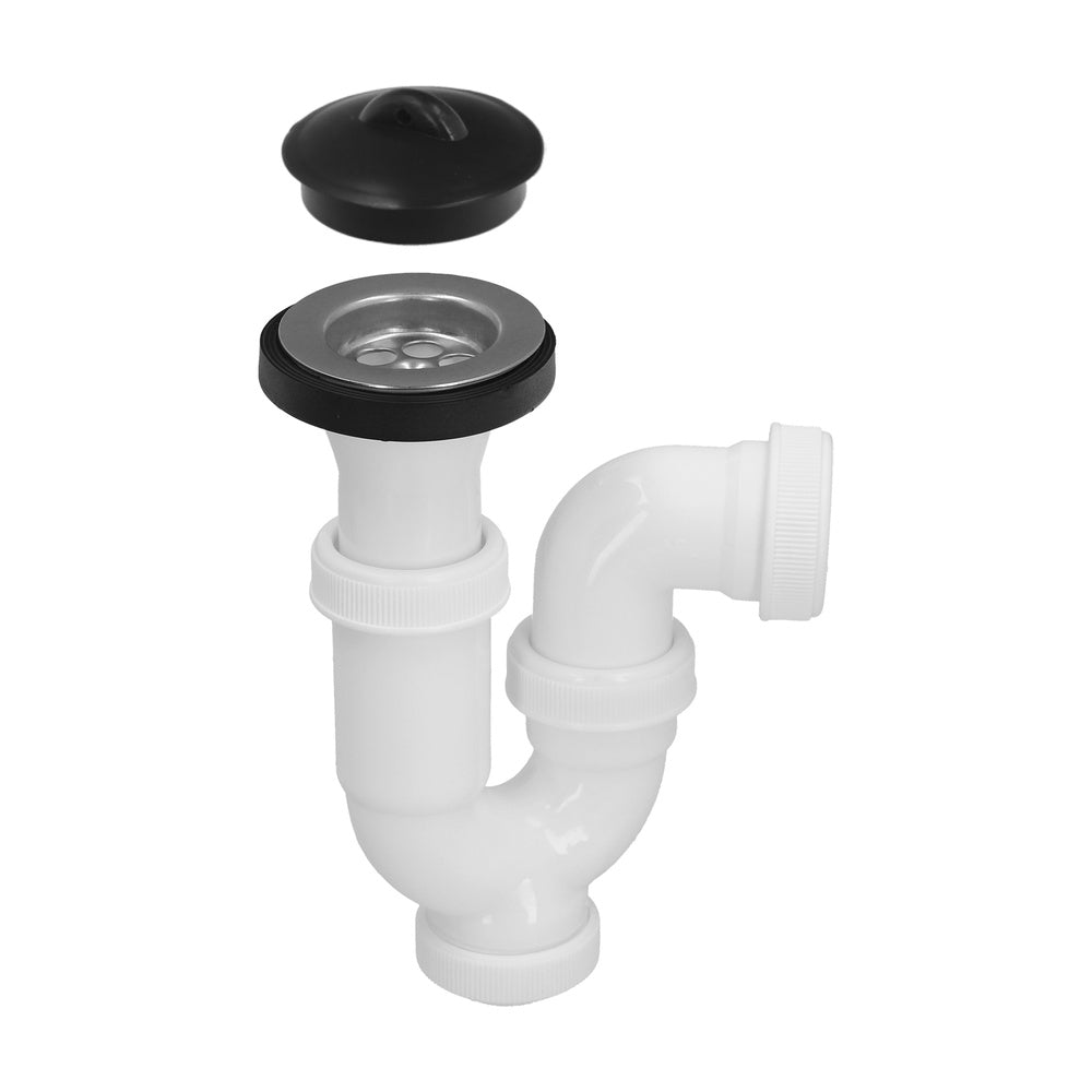 Sifão curvo extensível com válvula e tampa 1 1/2" ø 40 mm