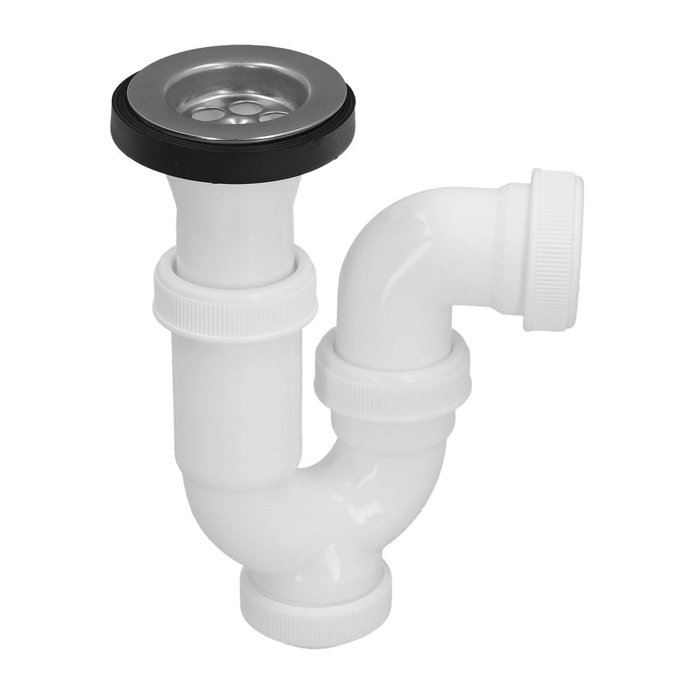 Sifão curvo extensível com válvula e tampa 1 1/2" ø 40 mm