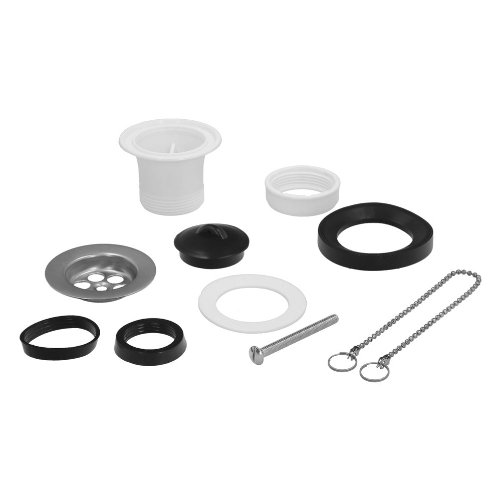 Válvula para lavatório/bidé com tampa e corrente, saída de 1 1/2" ø 40 mm