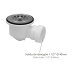 Shower tray waste 1 1/2" outlet ø 40mm siphonic