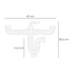 Double siphon with double waste 1 1/2" ø 40mm