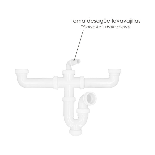 Sifon doble con doble evacuacion 1 1/2" ø 40mm