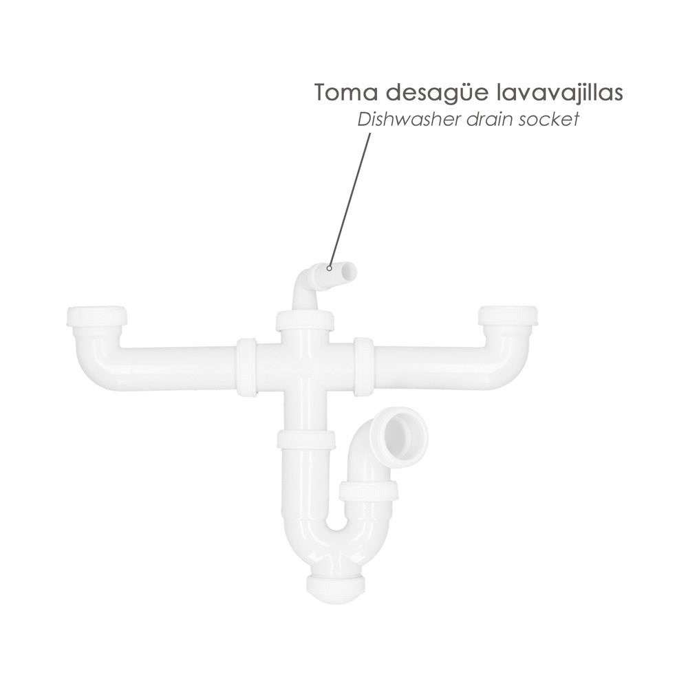 Double siphon with double waste 1 1/2" ø 40mm