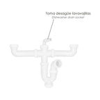 Double siphon with double waste 1 1/2" ø 40mm