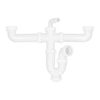 Double siphon with double waste 1 1/2" ø 40mm