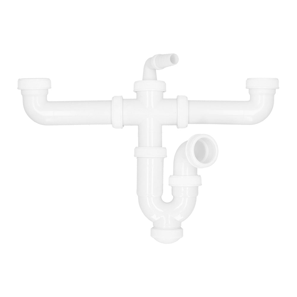 Double siphon with double waste 1 1/2" ø 40mm