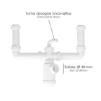 Sifão duplo extensível com garrafa saída 1 1/2" saída ø 40 mm