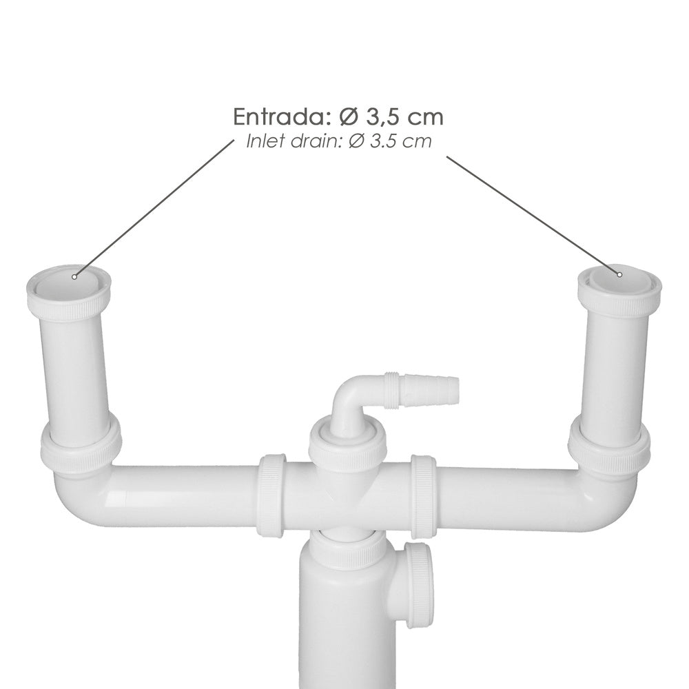 Sifão duplo extensível com garrafa saída 1 1/2" saída ø 40 mm