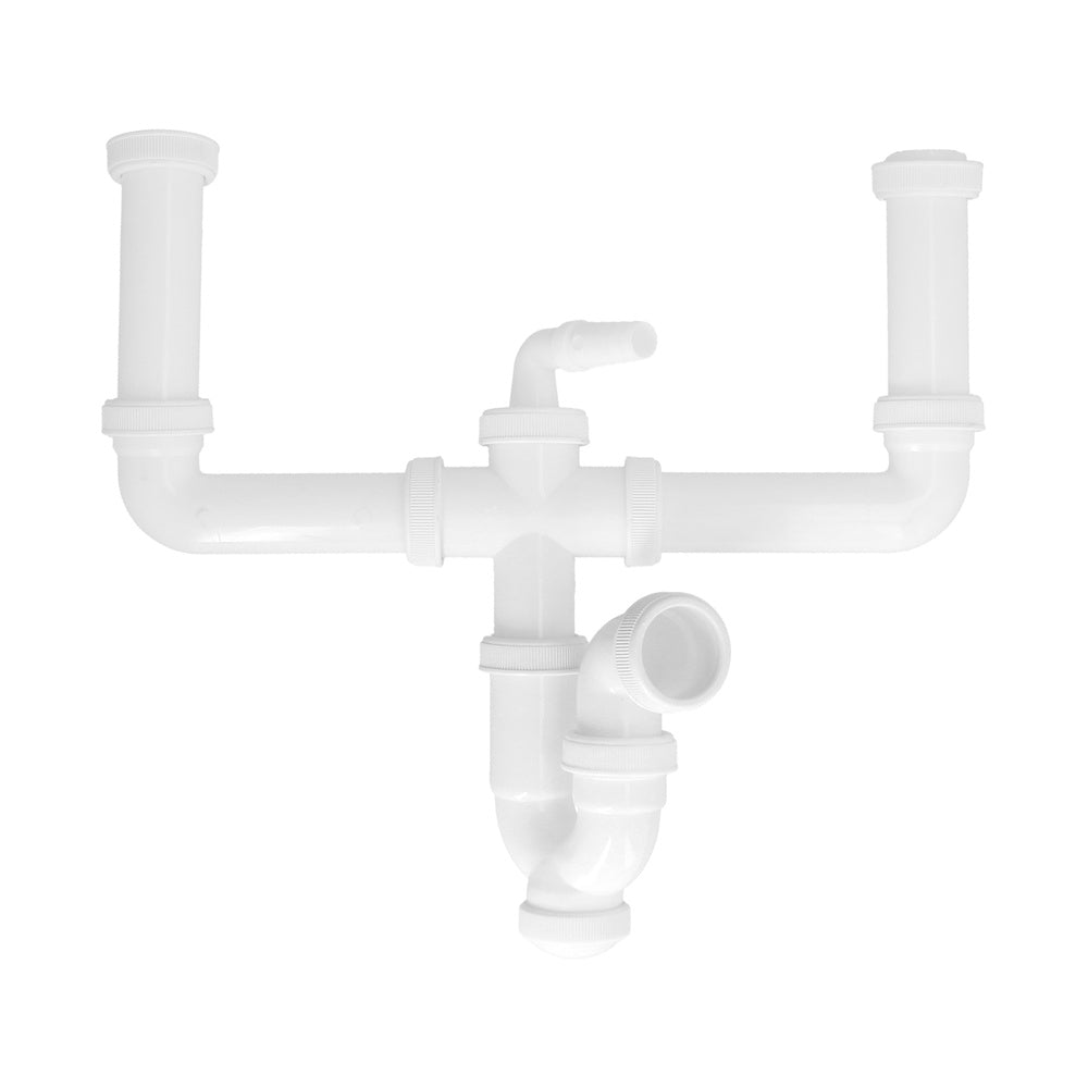 Sifão duplo extensível com duas evacuações 1 1/2" saída de ø 40 mm