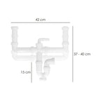 Sifão duplo extensível com duas evacuações 1 1/2" saída de ø 40 mm