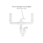 Sifão duplo extensível com duas evacuações 1 1/2" saída de ø 40 mm