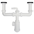 Sifão duplo com válvula extensível 1-1/2" com sumidouros de ø 70 mm sifão lava-louça cozinha, sifão de evacuação