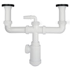 Sifão duplo com válvula extensível 1-1/2" com sumidouros de ø 70 mm sifão lava-louça cozinha, sifão de evacuação