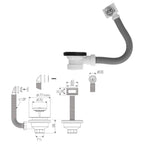 Sink valve ø70 mm 1 1/2" with overflow
