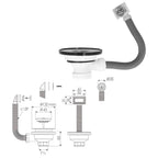 Sink valve ø 115 mm 1 1/2" height 40 mm with overflow