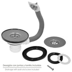 Sink valve ø 115 mm 1 1/2" height 40 mm with overflow