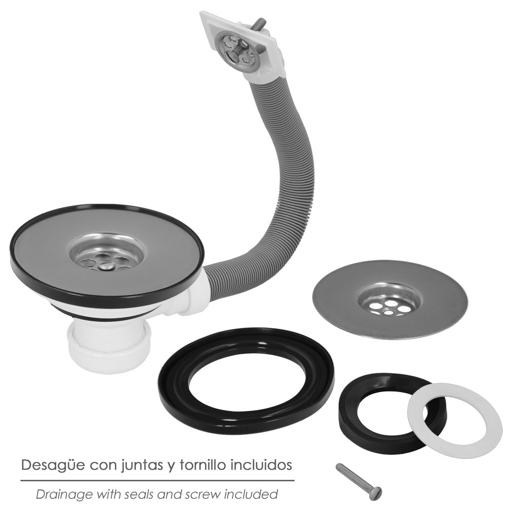 Sink valve ø 115 mm 1 1/2" height 40 mm with overflow