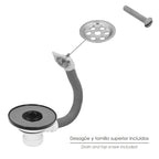 Sink valve ø 115 mm 1 1/2" height 40 mm with overflow