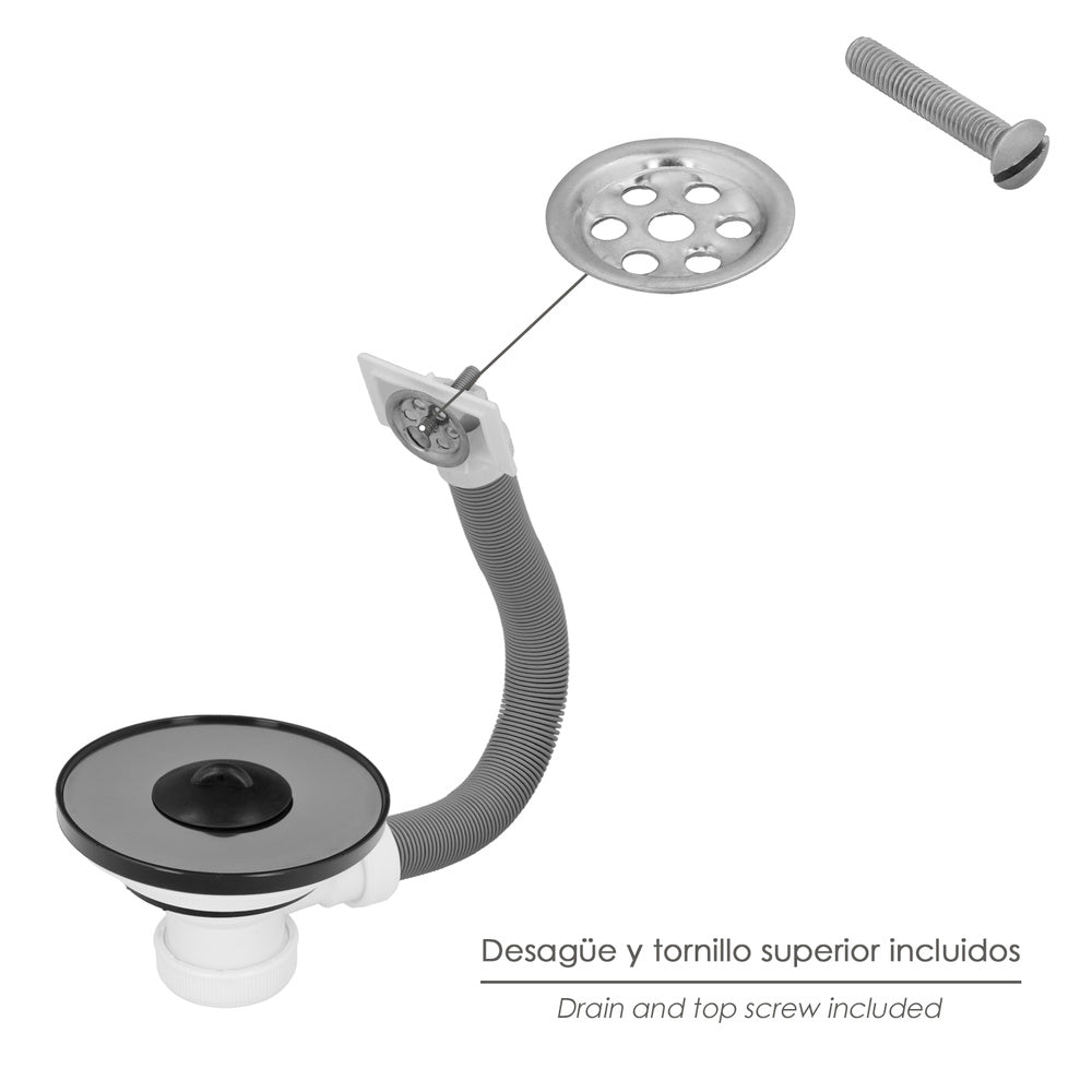 Sink valve ø 115 mm 1 1/2" height 40 mm with overflow