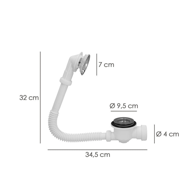 Sifon bañera con rebosadero salida orientable1 1/2