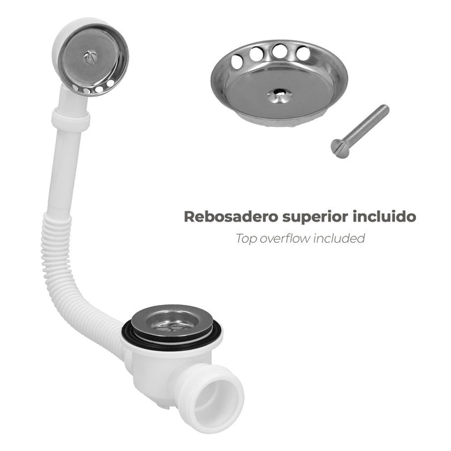 Sifon bañera con rebosadero salida orientable1 1/2