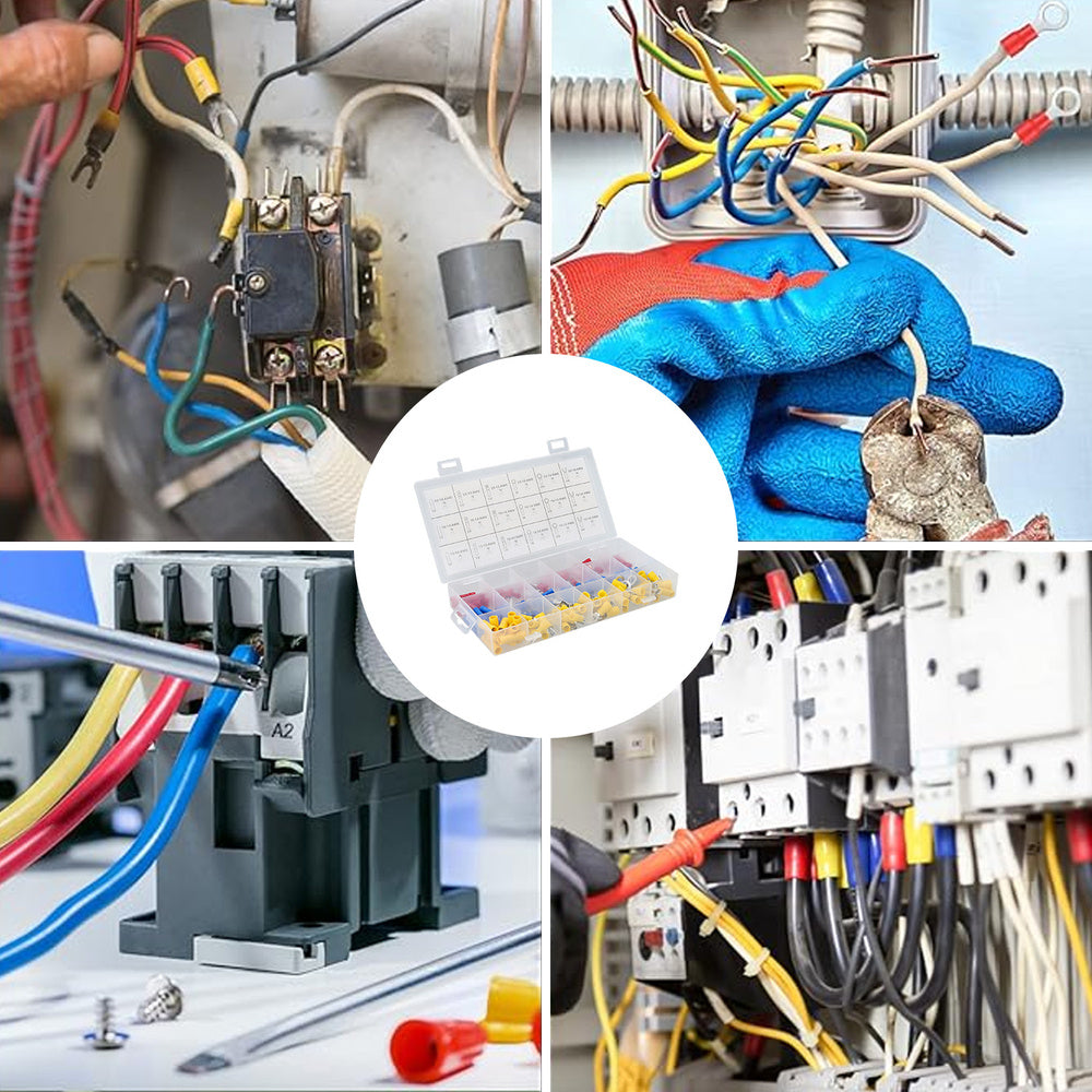Maletin terminales eléctricos con aislados,conectores de cable eléctricos con caja de surtido,kit terminal de empalme