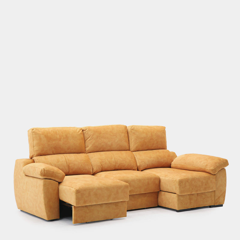 Sofá chaiselongue 3 plazas 260 cm | amarillo antimanchas