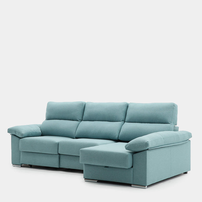 Sofá chaiselongue Denver verde antimanchas 3 plazas