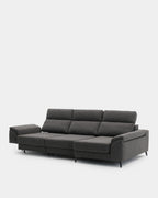 Sofá chaiselongue 4 plazas tapizado gris elegante confort