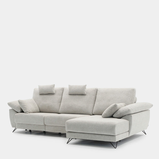Sofá chaiselongue 3 plazas con asientos deslizantes