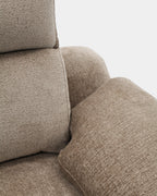 Sofá chaise longue de 3 lugares confortável e elegante | marrom