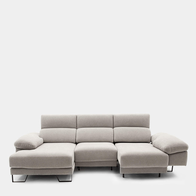 Sofá chaiselongue gris 3 plazas | confort a tu medida