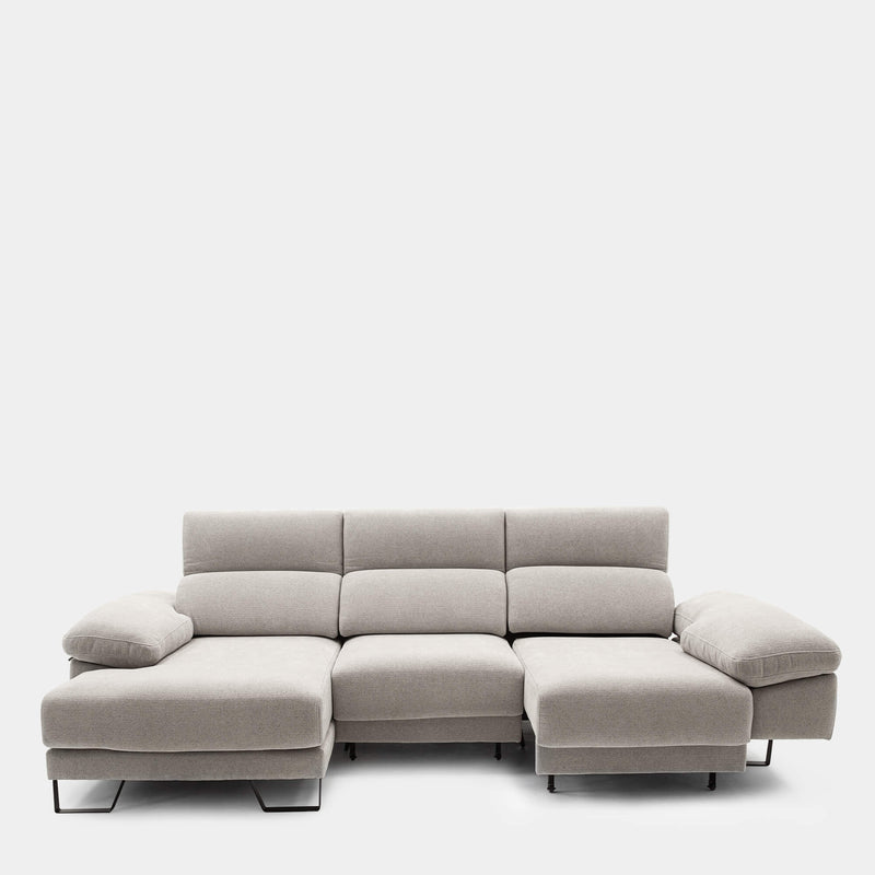 Sofá chaiselongue gris 3 plazas | confort a tu medida