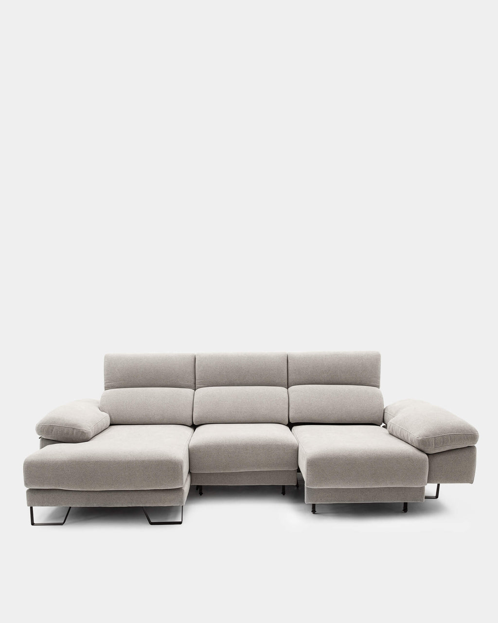 Sofá chaise longue cinzento de 3 lugares | Conforto adaptado às suas necessidades