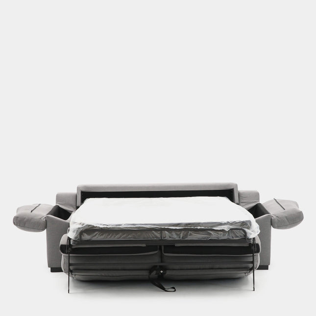 Sofá cama gris con apertura italiana para 3 plazas