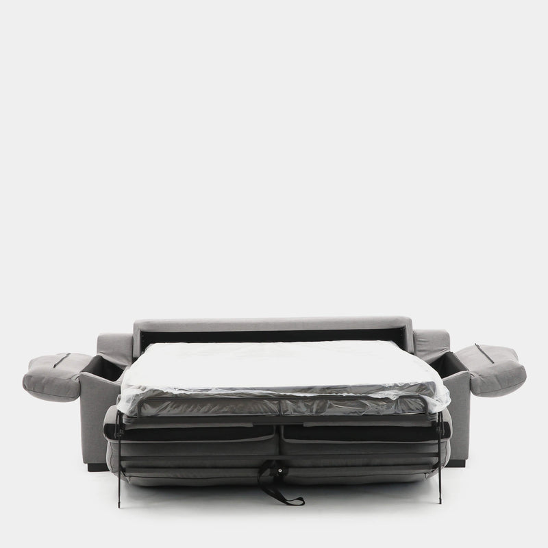 Sofá cama gris con apertura italiana para 3 plazas
