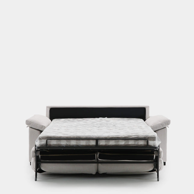 Sofá cama con apertura italiana y tapizado beige | 3 plazas