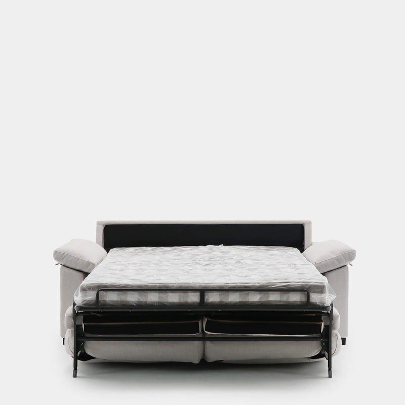 Sofá cama con apertura italiana y tapizado beige | 3 plazas