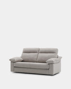 Sofá-cama de 3 lugares bege, resistente a manchas, para uma sala de estar moderna.