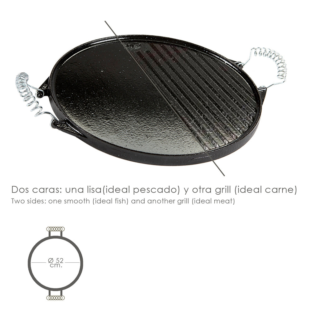 Round enameled cast iron griddle ø 52 cm
